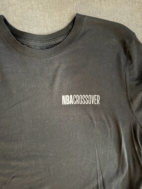 NBA Nike Black Tee with White 'NBA Crossover' Chest Print
